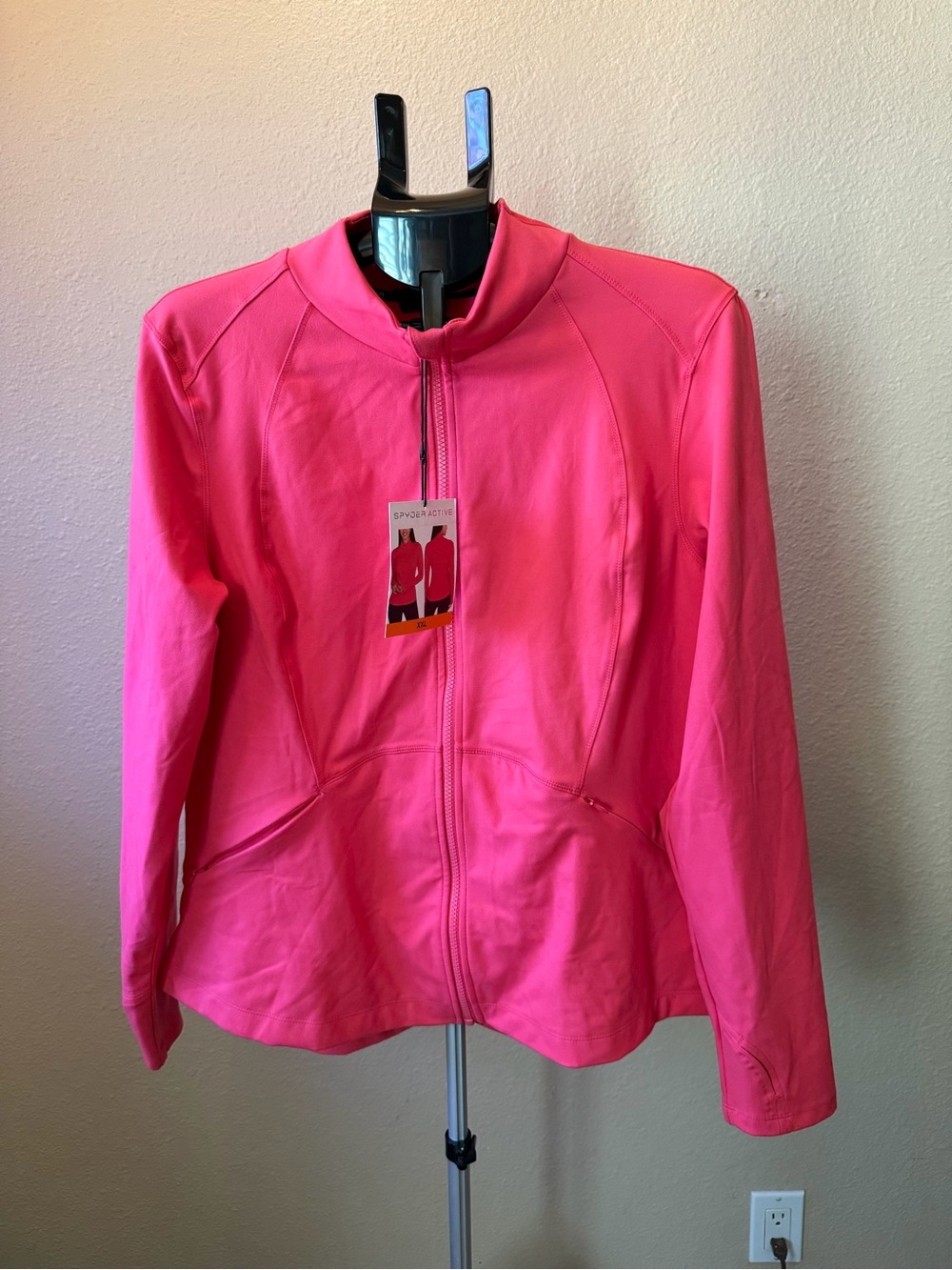 Spyder Women's Hot Pink Full-Zip Bomber Jacket